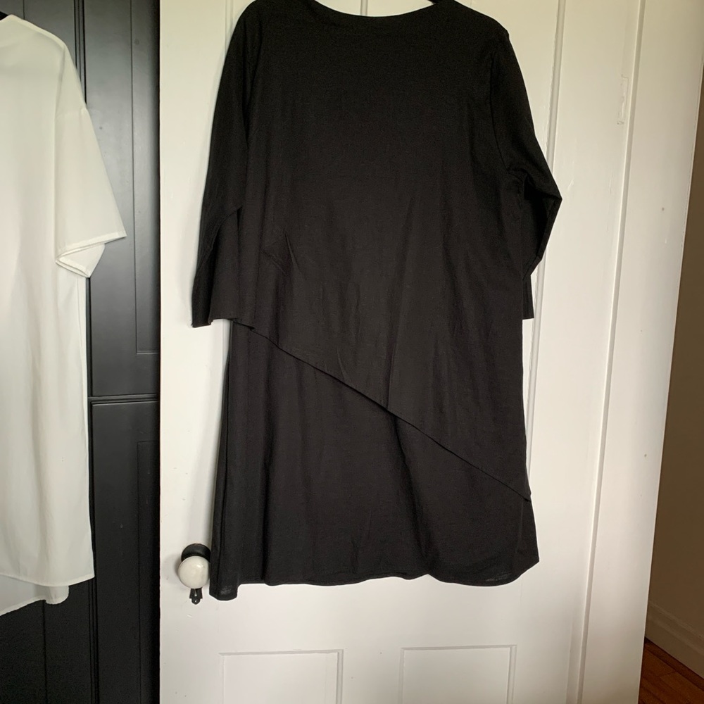 Black Asymmetrical Tiered Dress L